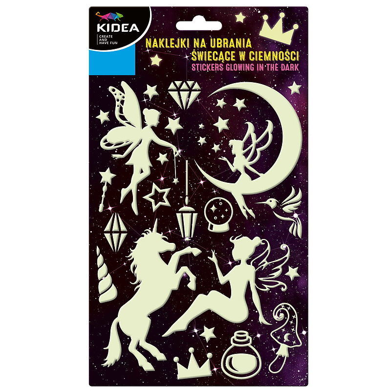 Naklejki na ubrania świecące w ciemności kidea magiczny świat