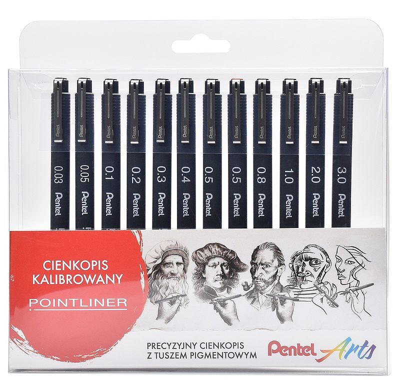 Cienkopisy kalibrowane s20p w etui 12 sztuk