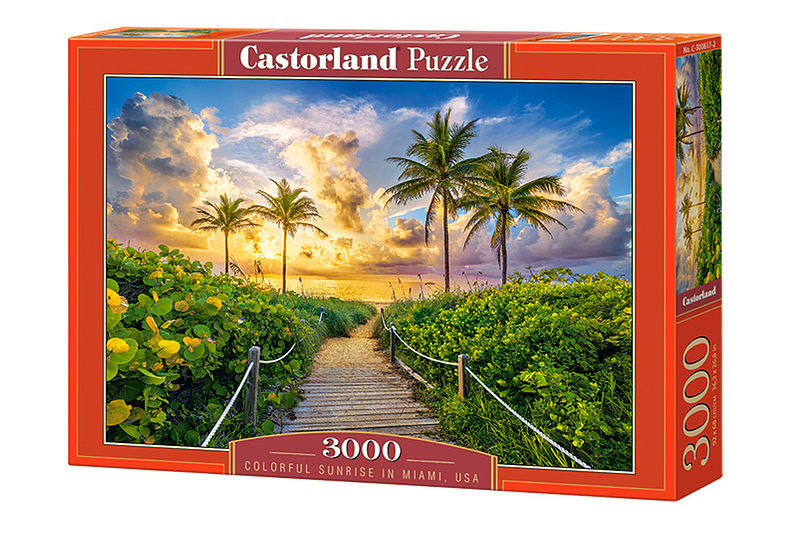 Puzzle 3000 kolorowy wschód słońca w miami usa c-300617
