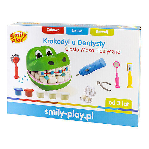 Ciasto masa plastyczna krokodyl u dentysty