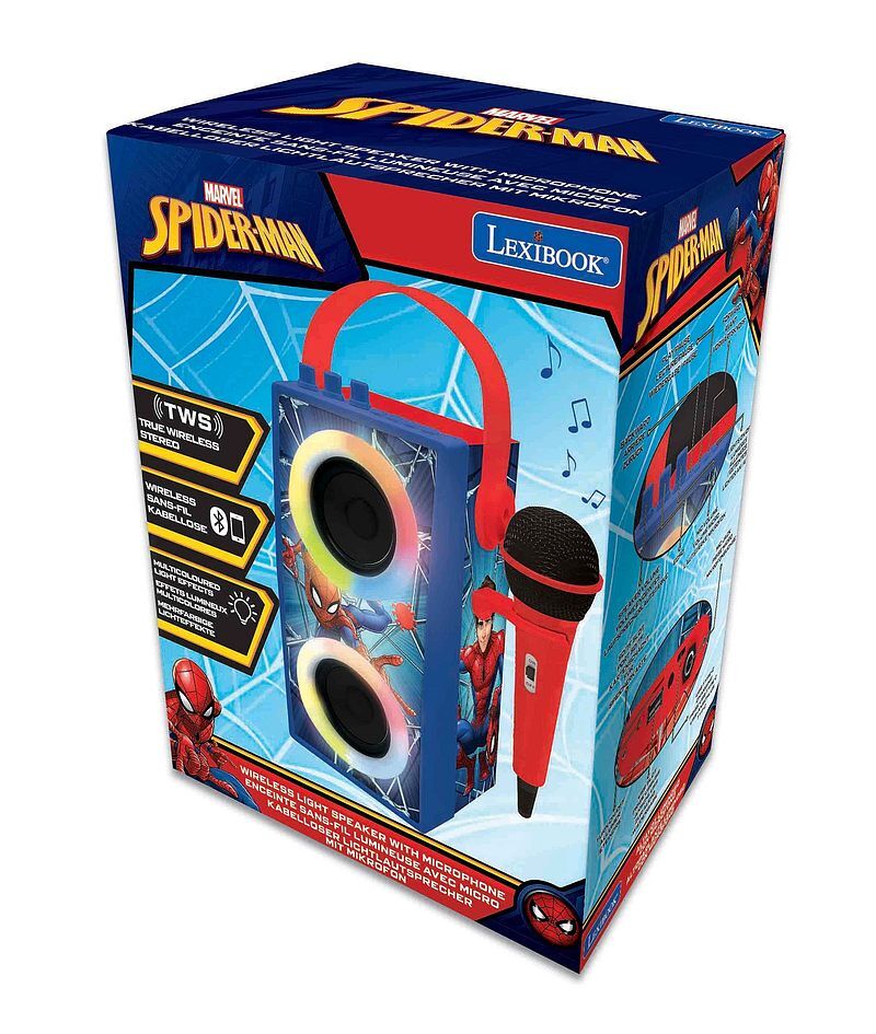 Przenośny głośnik spider-man bluetooth z mikrofonem i efektami specjalnymi btp180spz