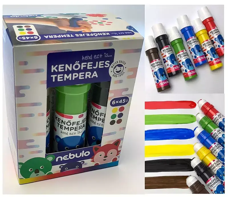 Farb tempera z aplikatorem 6 kolorów