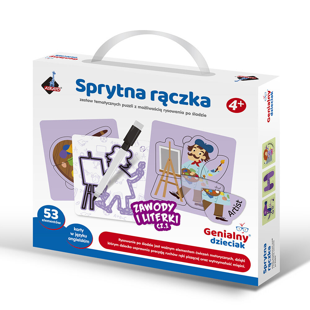 Sprytna rączka Zawody i Literki z pisakiem 53 elementy