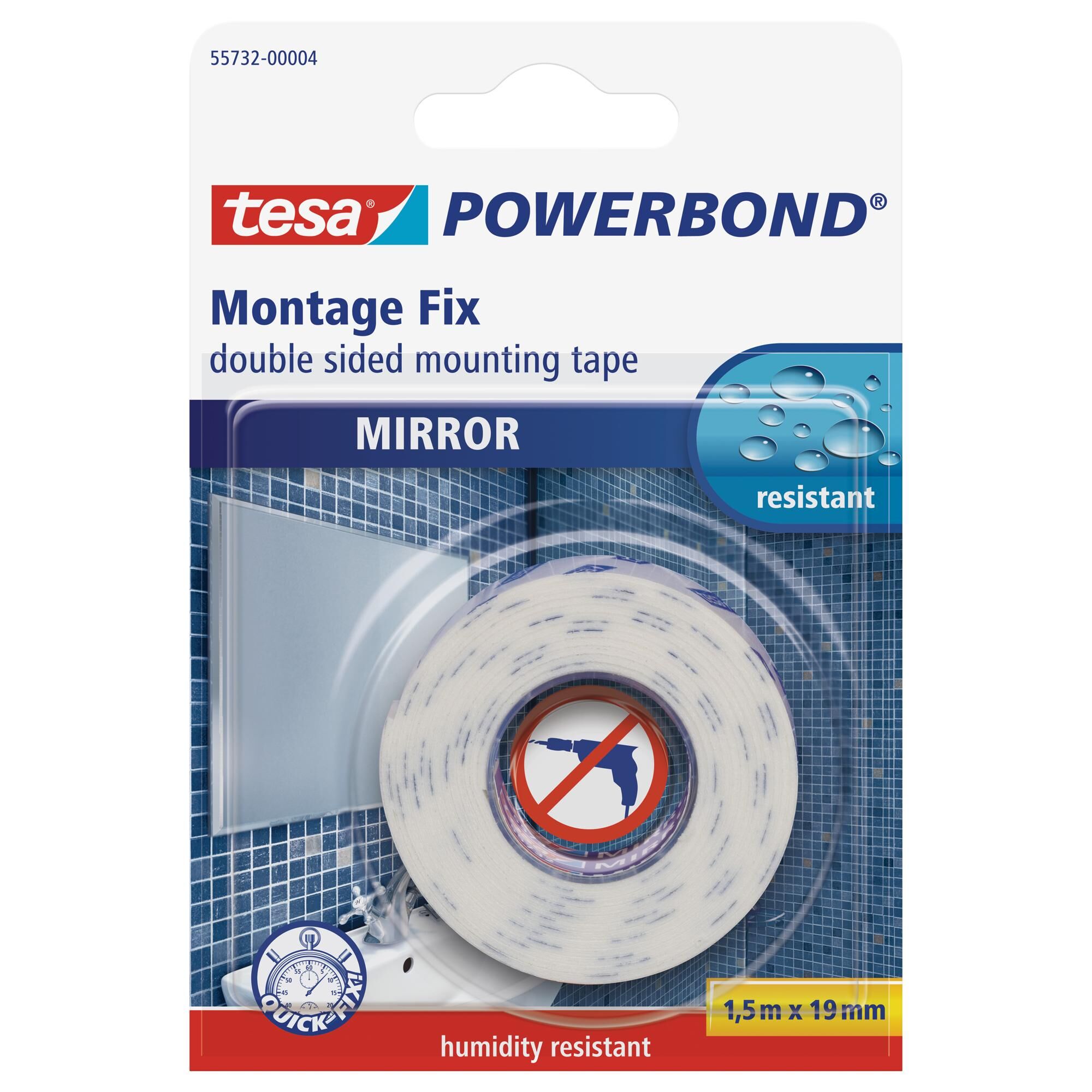 Taśma Tesa Powerbond Mirror biała 1,5m x19mm
