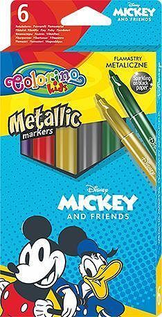 Flamastry metaliczne colorino kids 6 kolorów mickey