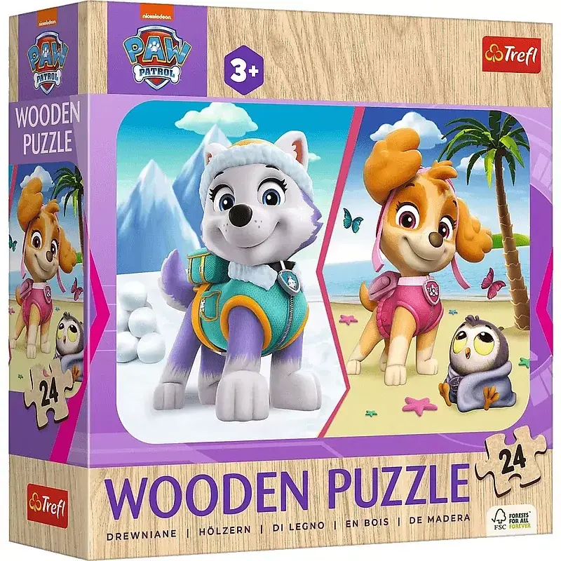 Puzzle drewniane 24 Dziewczęcy Psi Patrol