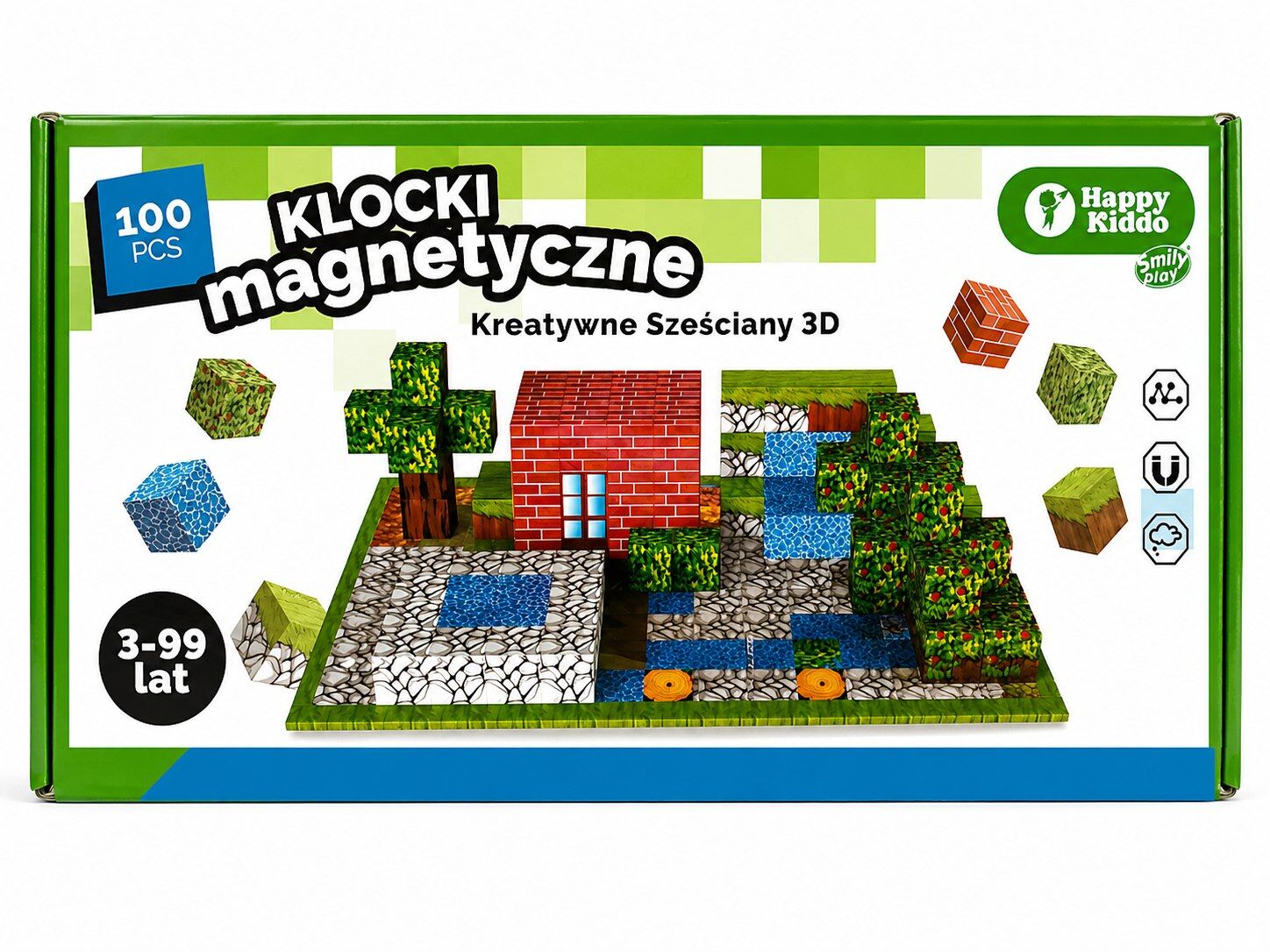 Klocki magnetyczne 100 elementów SP85305  AN01