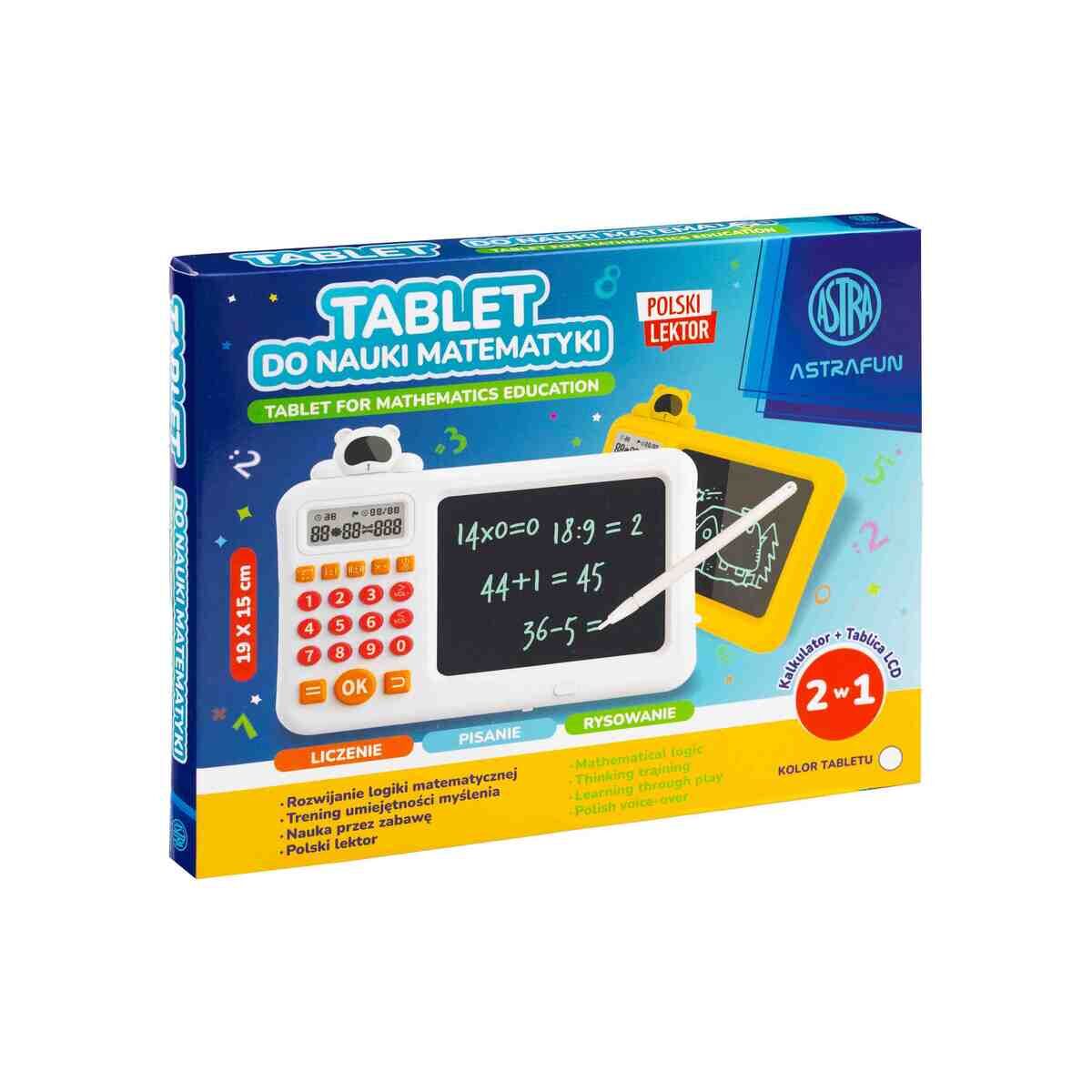 Tablet do nauki matematyki LCD 19×15 cm + Polski lektor, 1 szt.