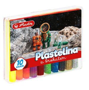 Plastelina z brokatem, 10 kolorów (9567215)