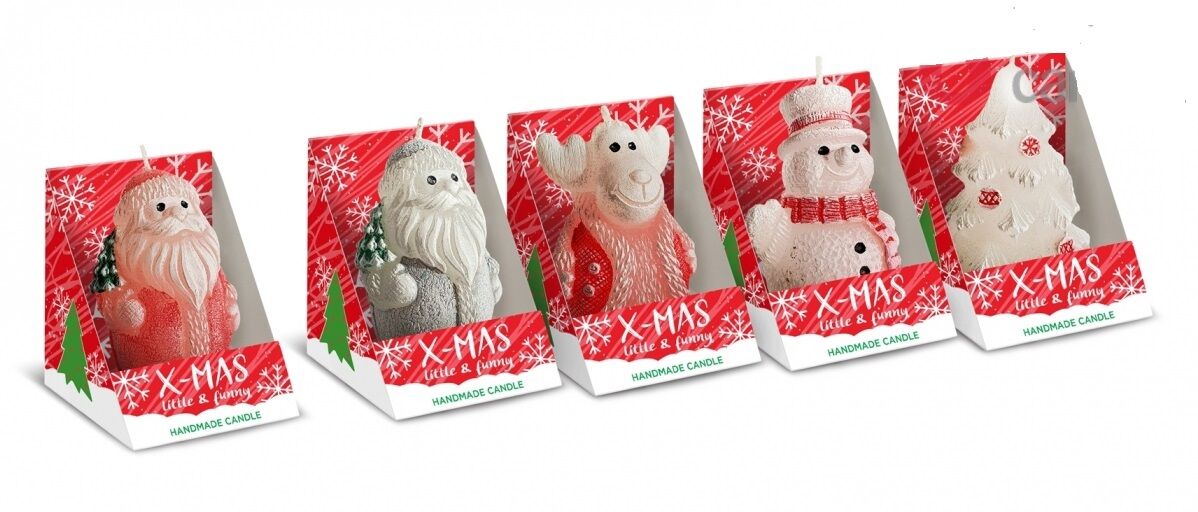 Świeca Xmas figurka 7,5 cm (mix wzorów) 1 szt