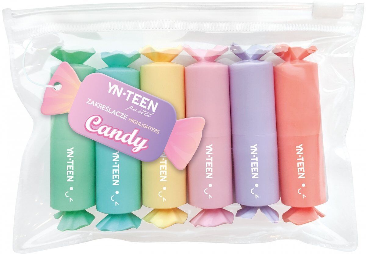 Zakreślacze YN Teen Candy, 6 kolorów - pastel