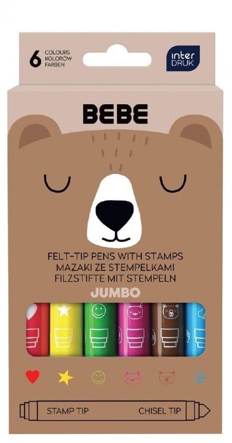 Mazaki jumbo ze stempel Bebe Friends, 6szt