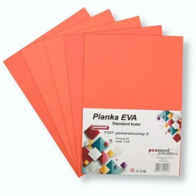Pianka standard A4 Eva pomarańczowa 5szt