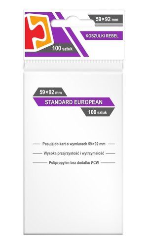 Koszulki na karty Rebel (59x92 mm) `Standard European`, 100 sztuk