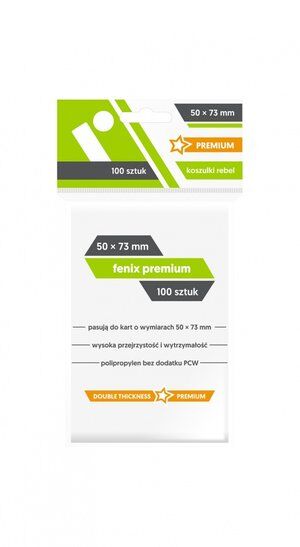 Koszulki na karty Rebel (50x73 mm) `Fenix Premium`, 100 sztuk