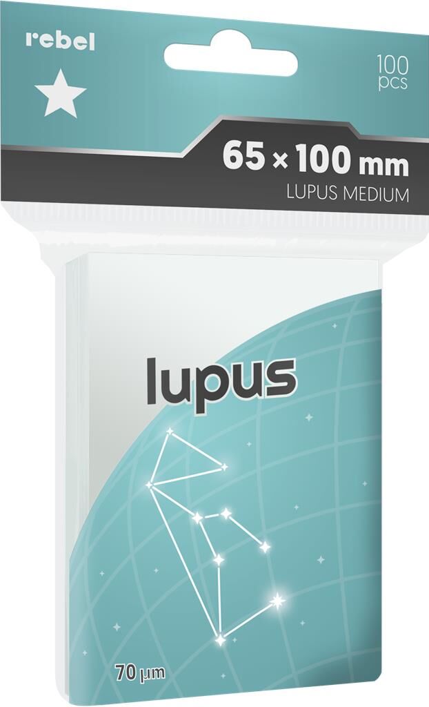Koszulki na karty Rebel (65x100 mm) `Lupus Medium` Lupus, 100 sztuk