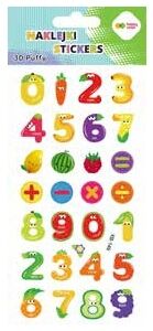 Naklejki 3D Puffy - Fruit Numbers, 9.5 cm x 22 cm, Happy Color