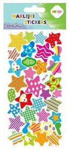 Naklejki 3D Puffy - Colorful Stars, 9.5 cm x 22 cm, Happy Color