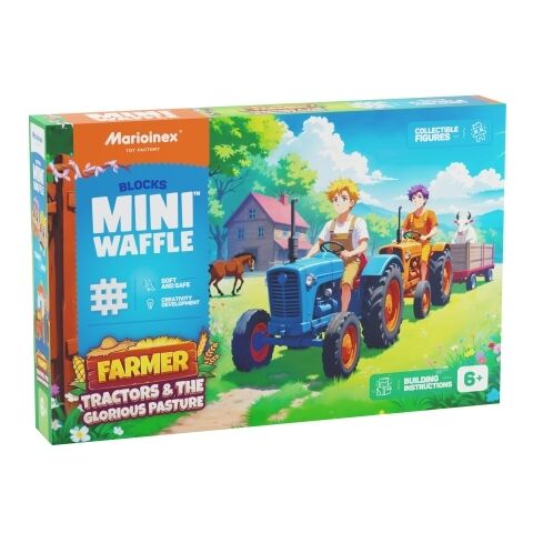 Klocki Waffle mini Farmer - Traktory i wypasiona łąka, 110 elementów (907535)