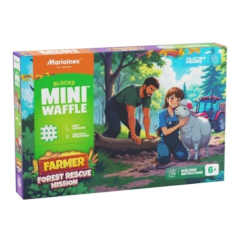 Klocki Waffle mini Farmer - Leśna akcja ratunkowa, 100 elementów (907573)