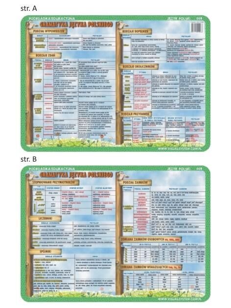 Podkładka edukacyjna 008 - Język Polski. Ortografia i Gramatyka Języka Polskiego 2