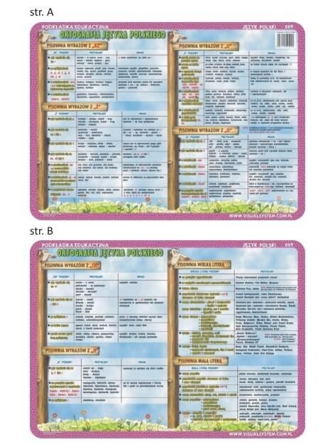 Podkładka edukacyjna 009 - Język Polski. Ortografia Języka Polskiego