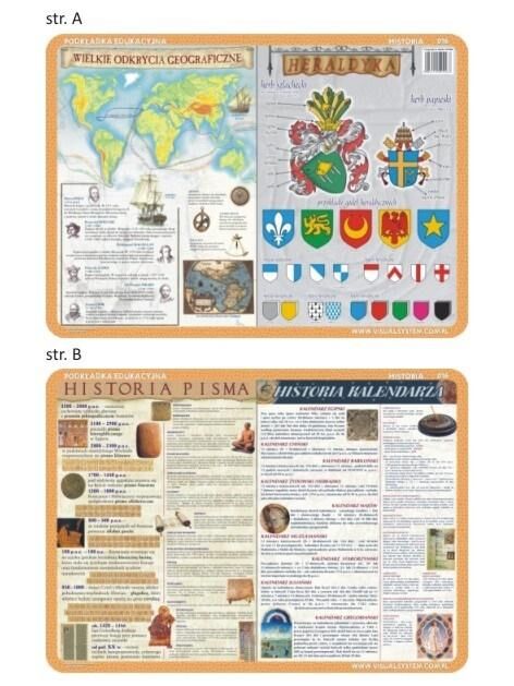 Podkładka edukacyjna 016 - Historia. Wielkie odkrycia geograficzne, heraldyka, historia pisma i kalendarza