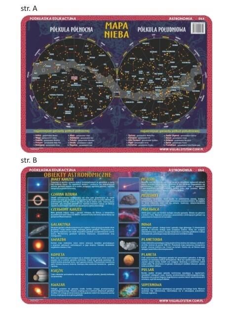 Podkładka edukacyjna 064 - Astronomia. Mapa nieba, obiekty astronomiczne