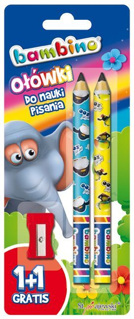 Ołówki do nauki pisania Bambino, 2 szt. z temperówką (STM-01918)