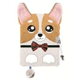 Pamiętnik z kłódką 3D `włochacz` A5/96k. - My Little Friend, Corgi