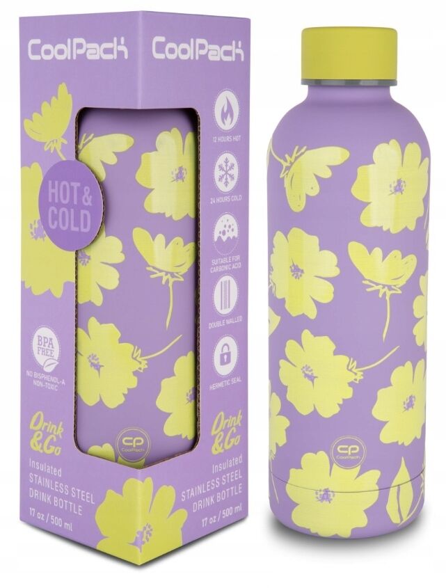 Coolpack, Bidon metalowy 500 ml Bonet - Flores Lila (Z23913)