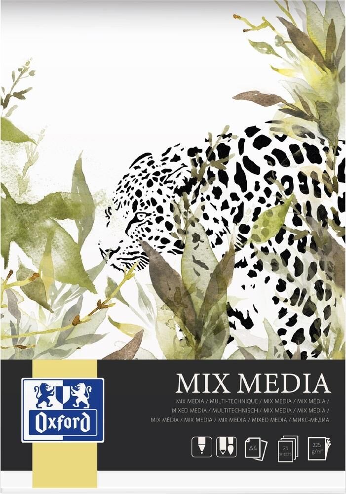 Blok Oxford Artistic Media A4/25k 225g klejony