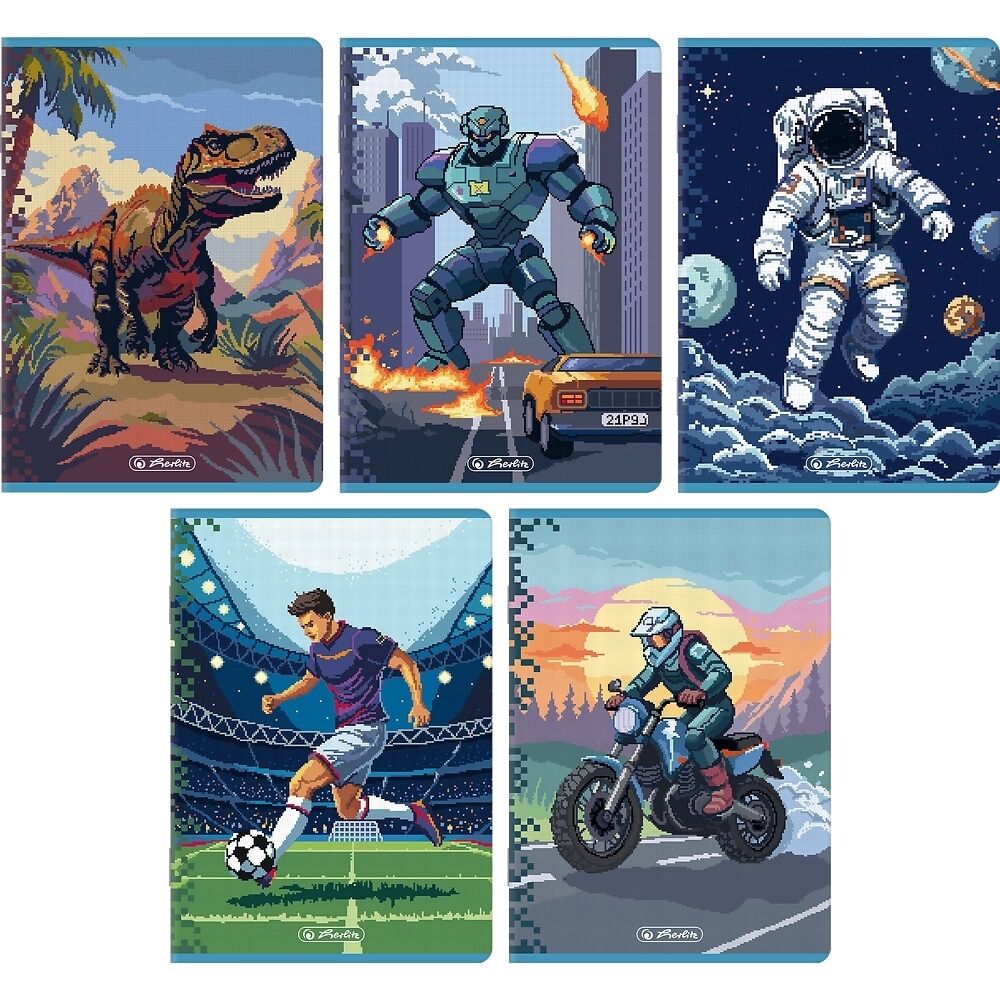Zeszyt Herlitz Premium Pixel Fun A5/32k kratka z marginesem, 1 szt