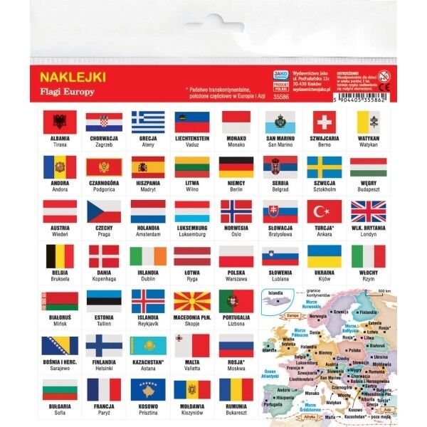 Naklejki. Flagi Europy