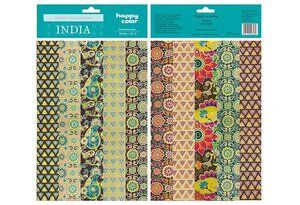 Papiery ozdobne India mix - 10 motywów 20x29 cm 10 arkuszy