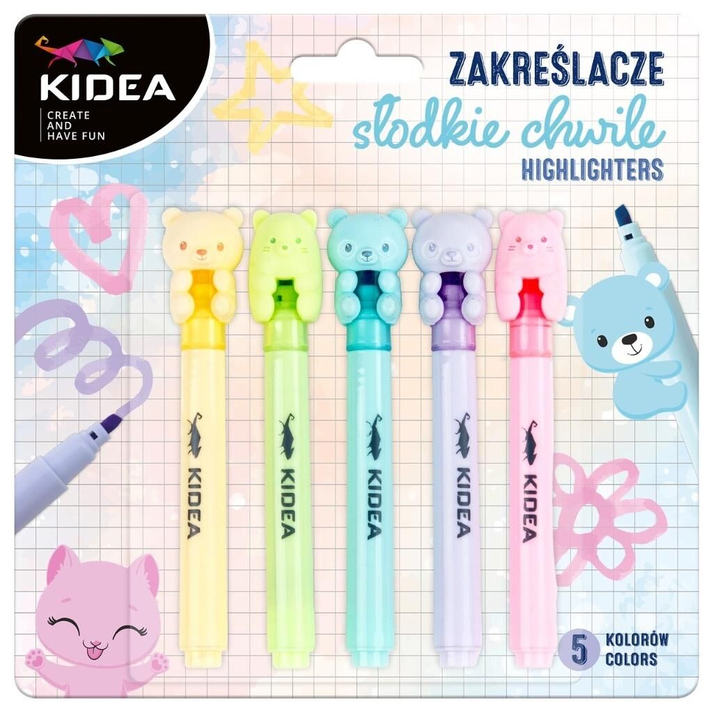 Zakreślacze słodkie chwile 5szt KIDEA