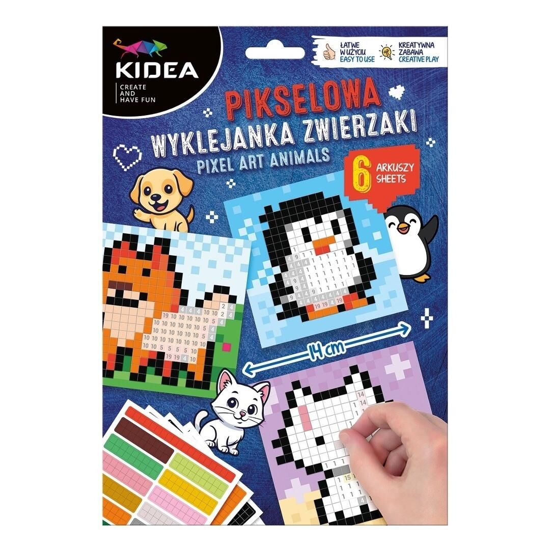 Pikselowa wyklejanka Zwierzaki KIDEA