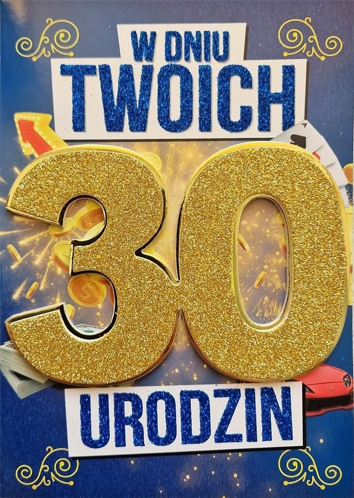 Karnet Urodziny 30 męskie