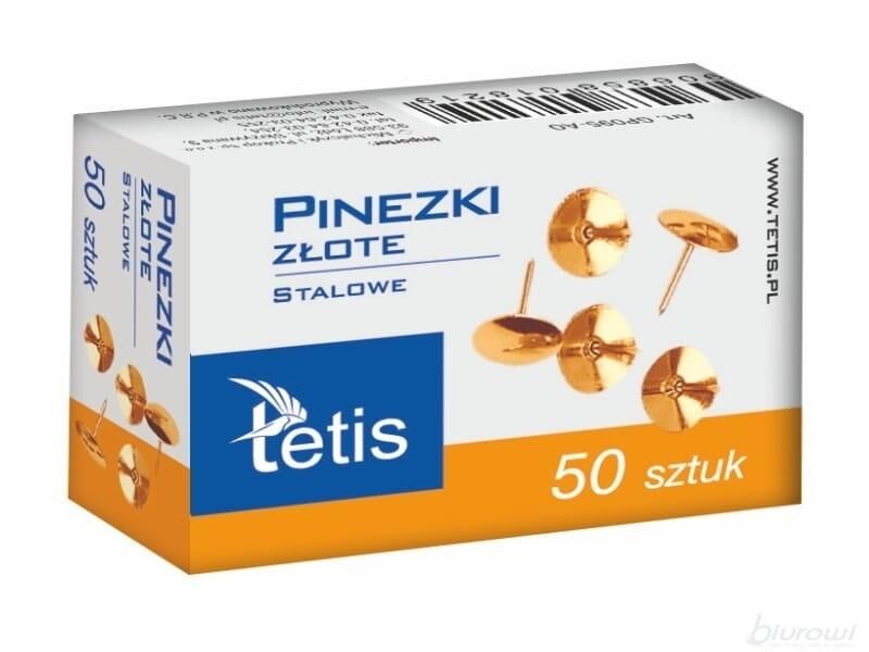 Pinezki Tetis, 50 szt. - złote (GP095-AO)