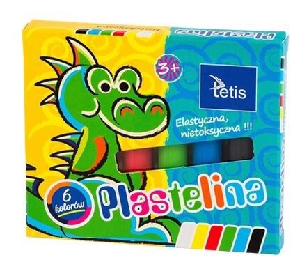 Plastelina Tetis, 6 kolorów x 15g (KP001-A)