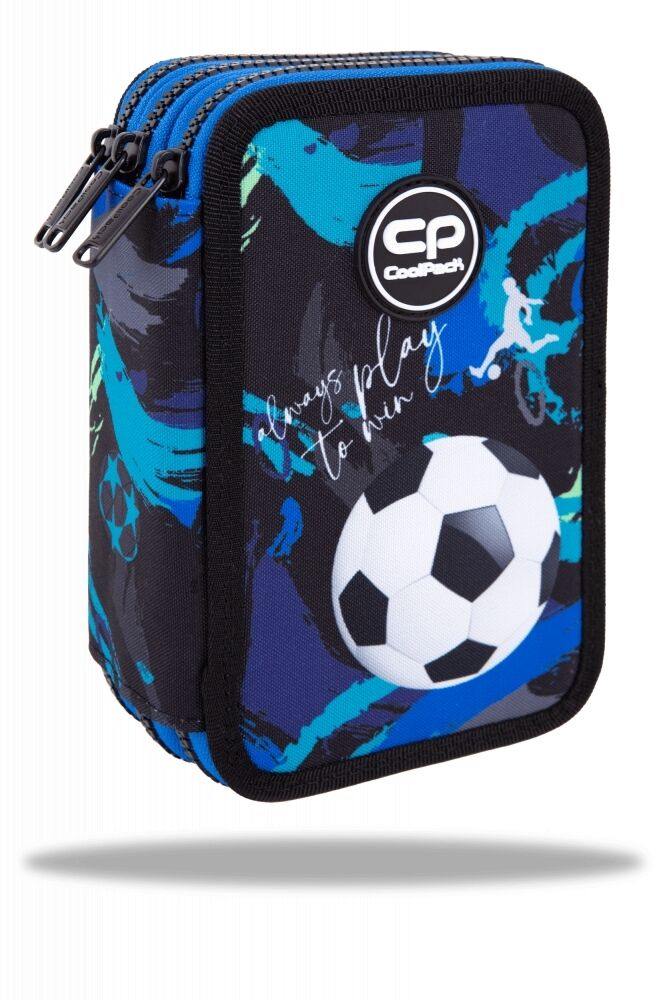 Coolpack, Piórnik potrójny z wyposażeniem Jumper 3 - Football Navy (F067967)