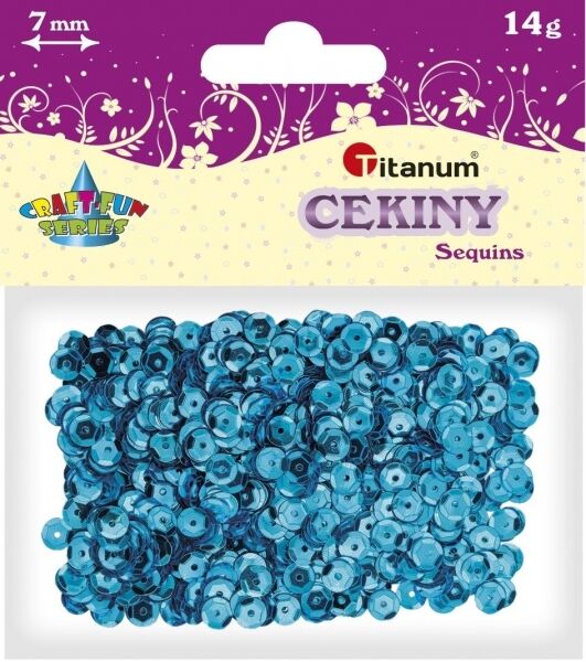 Cekiny okrągłe 7mm 14g - metaliczne błękitne (304634)