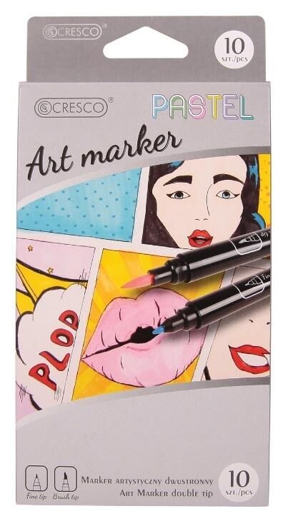 Marker artystyczny Pastel dwustronny, 10 kolorów