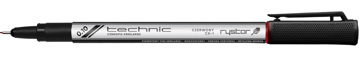 Rystor, Cienkopis kreślarski Technic 0,1mm - czerwony