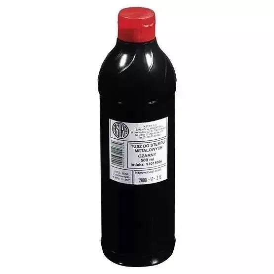 Tusz do stempli metalowych astra 500 ml czarny