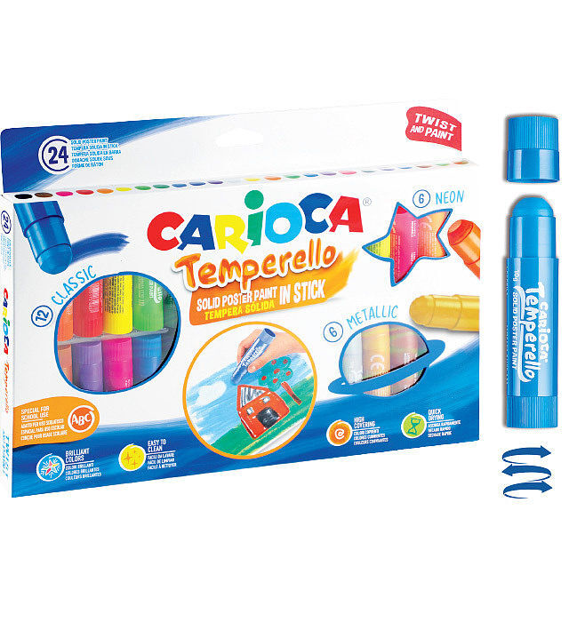 Farby w sztyfcie temperello carioca 24 kolory (43290)
