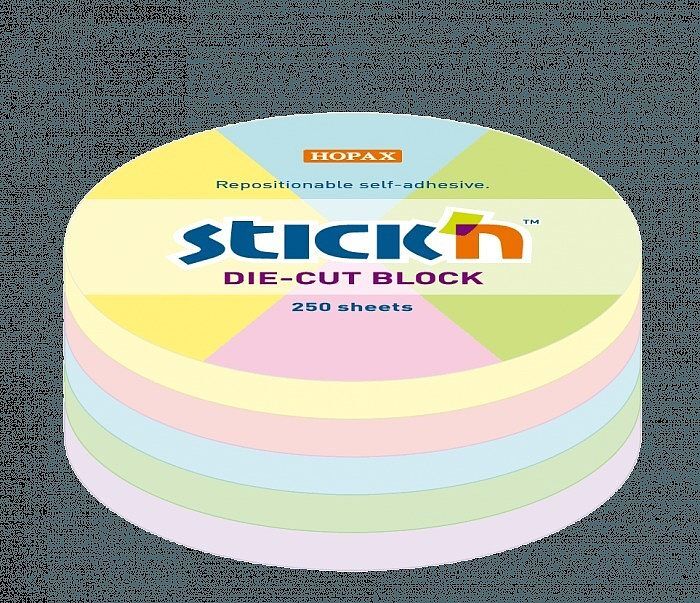 Notes samoprzylepny koło 67x67mm pastel maped mix 250k