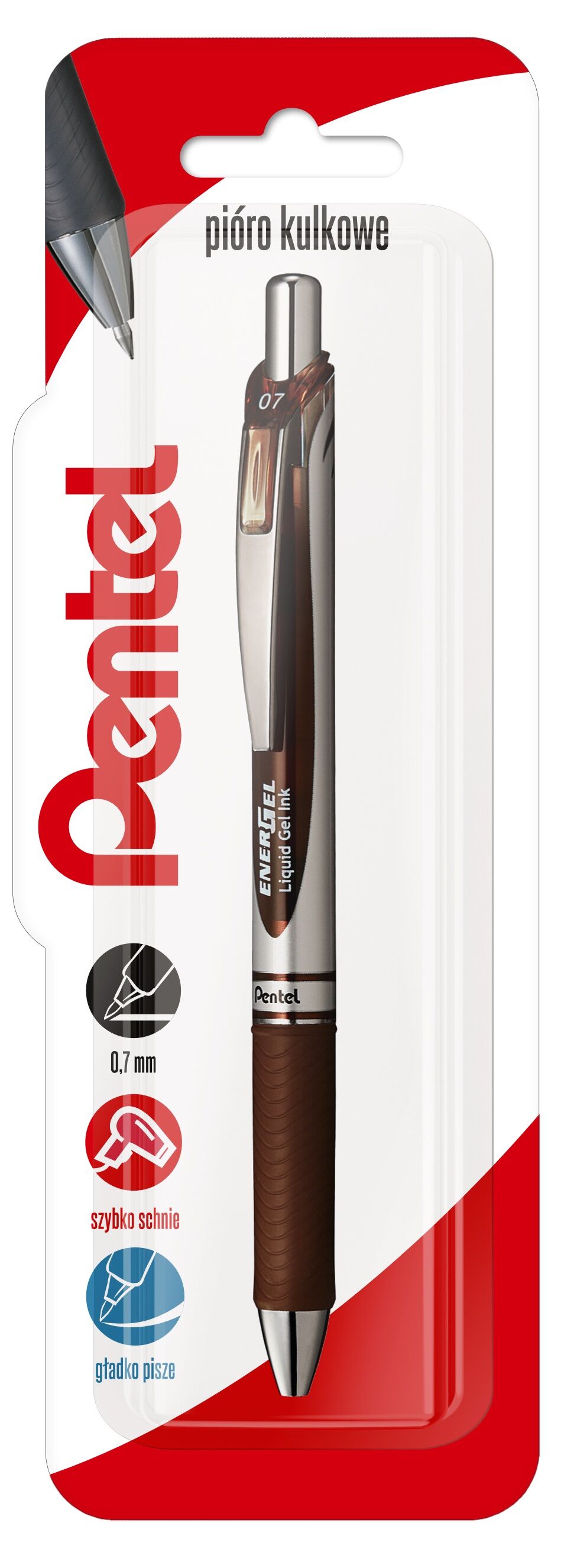 Pióro kulkowe 0,7 mm EnerGel BL77 brązowy 1 szt.