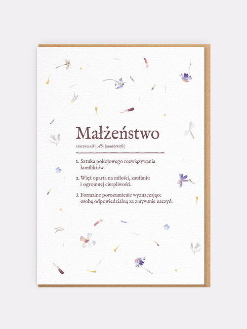 Kartka okolicznościowa Definicja Małżeństwa kartka ślubna