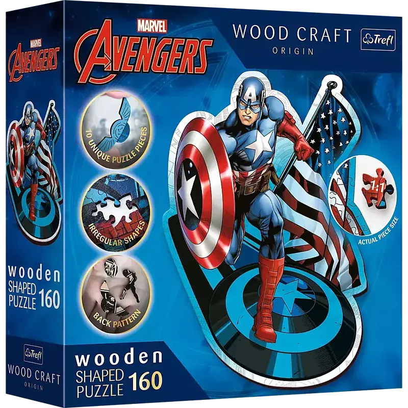 Puzzle drewniane Avengers Nieustraszony Kapitan Ameryka 160